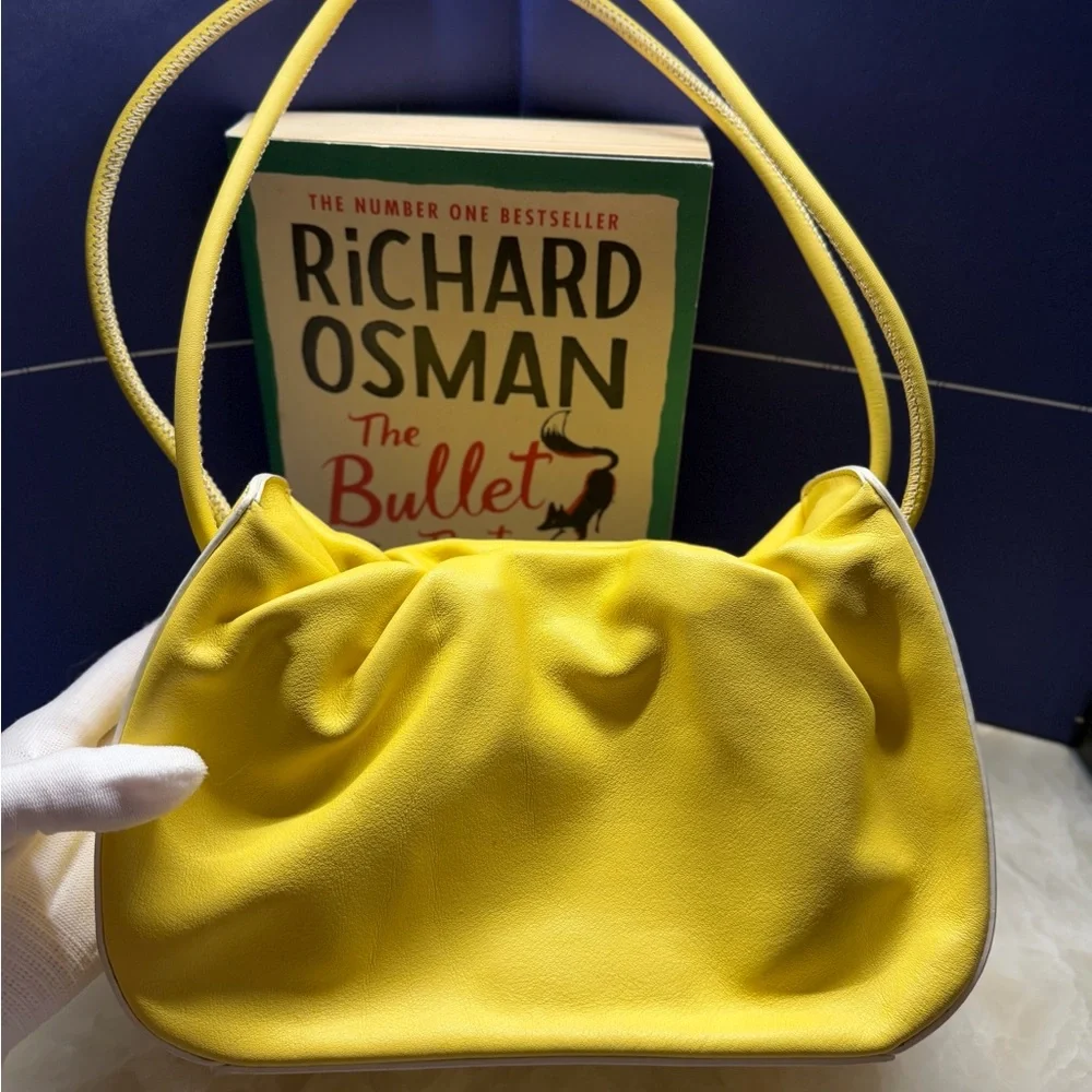 STAUD Bright Yellow Drawstring Shoulder Bag